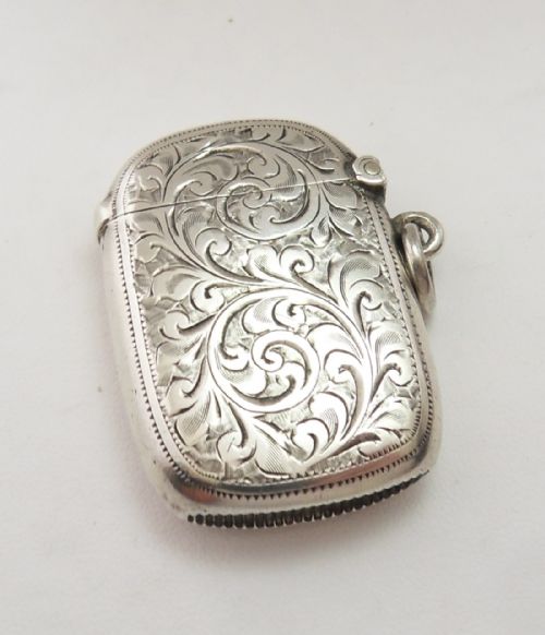 FINE SILVER OVAL VESTA CASE CHESTER 1900 WILLIAM NEALE - ADDITIONAL PHOTO 7