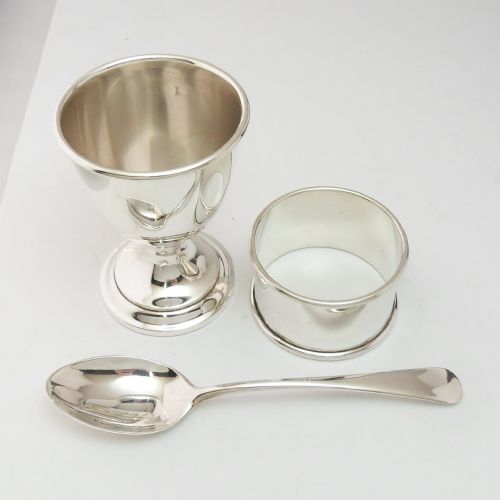 SILVER CASED CHRISTENING SET BIRMINGHAM 1927 - ADDITIONAL PHOTO 2
