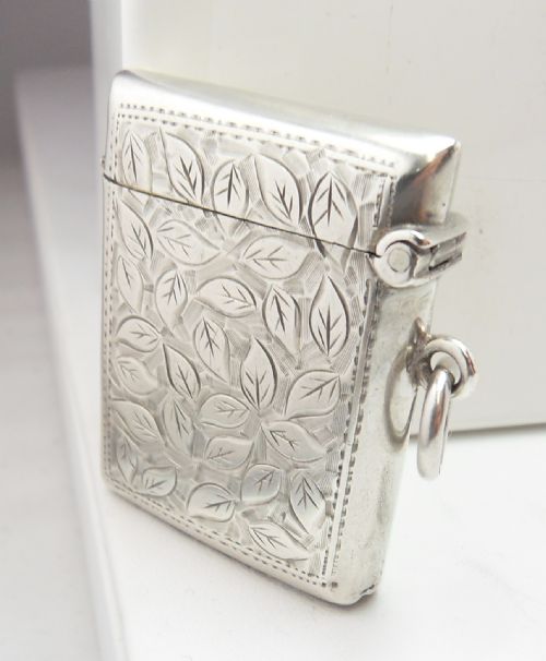 SILVER LEAVES DESIGN VESTA CASE BIRMINGHAM 1906 - ADDITIONAL PHOTO 1