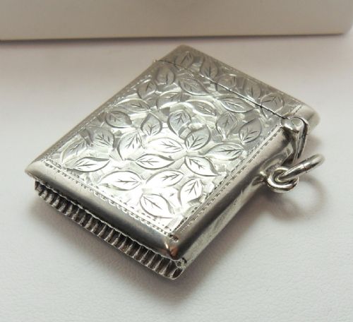 SILVER LEAVES DESIGN VESTA CASE BIRMINGHAM 1906 - ADDITIONAL PHOTO 4