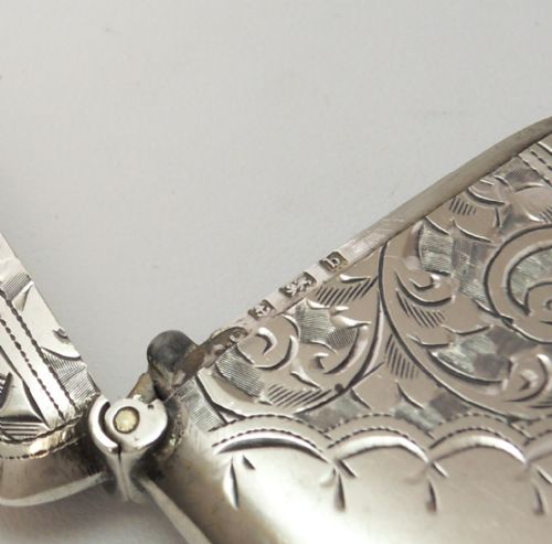 SOLID SILVER SQUARE VESTA CASE BIRMINGHAM 1901 - ADDITIONAL PHOTO 7