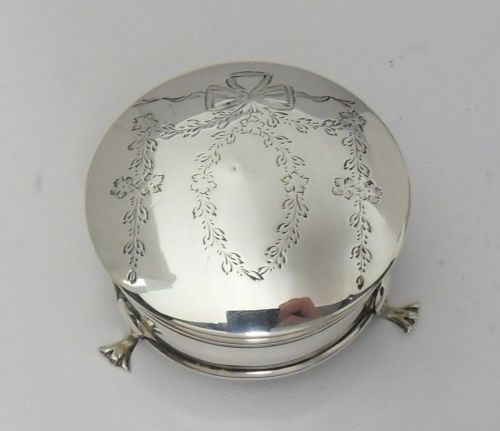 EDWARDIAN SILVER TRINKET BOX BIRMINGHAM 1910 - ADDITIONAL PHOTO 1