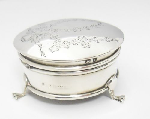 EDWARDIAN SILVER TRINKET BOX BIRMINGHAM 1910 - ADDITIONAL PHOTO 5