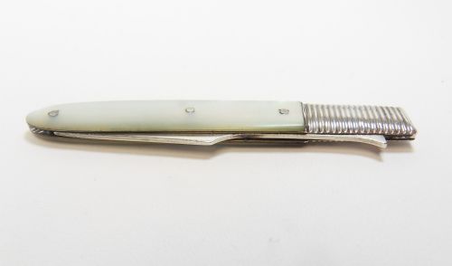 CASED GEORGIAN SILVER MOTHER OF PEARL FRUIT FORK - ADDITIONAL PHOTO 2