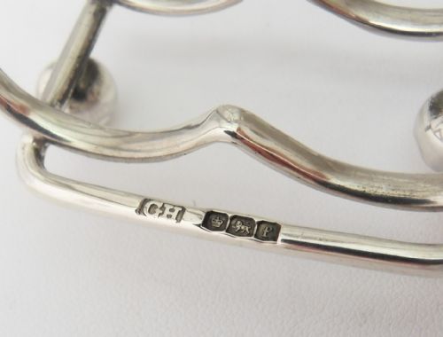 HEART SHAPED SOLID SILVER TOAST RACK SHEFFIELD 1923 - ADDITIONAL PHOTO 9
