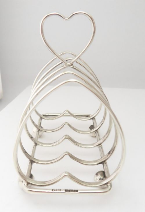 HEART SHAPED SOLID SILVER TOAST RACK SHEFFIELD 1923 - ADDITIONAL PHOTO 10
