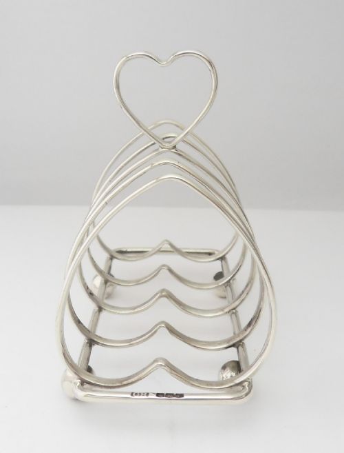 HEART SHAPED SOLID SILVER TOAST RACK SHEFFIELD 1923 - ADDITIONAL PHOTO 11