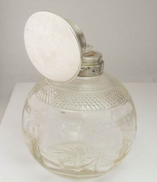 SILVER CUT AND ETCHED SCENT PERFUME BOTTLE BIRMINGHAM 1912 - ADDITIONAL PHOTO 1