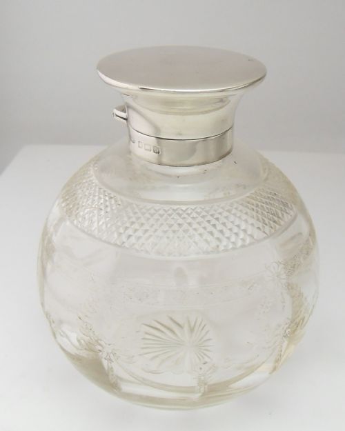SILVER CUT AND ETCHED SCENT PERFUME BOTTLE BIRMINGHAM 1912 - ADDITIONAL PHOTO 5
