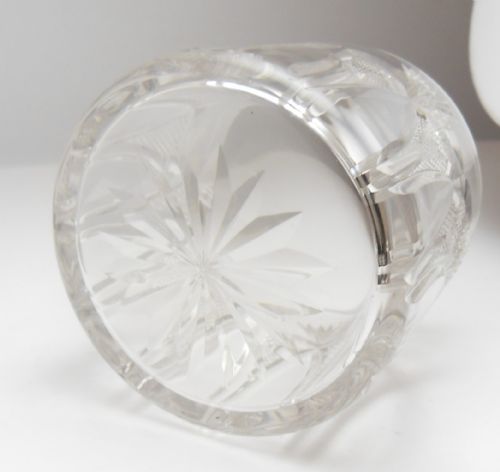 SILVER TOPPED GLASS VANITY JAR W J MYATT CO BIRMINGHAM 1912 - ADDITIONAL PHOTO 5