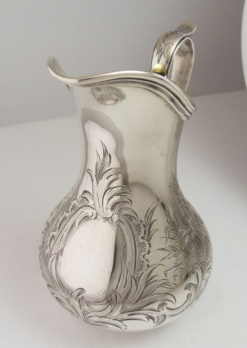 FINE VICTORIAN SILVER CREAM JUG LONDON 1852 - ADDITIONAL PHOTO 2