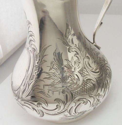 FINE VICTORIAN SILVER CREAM JUG LONDON 1852 - ADDITIONAL PHOTO 4