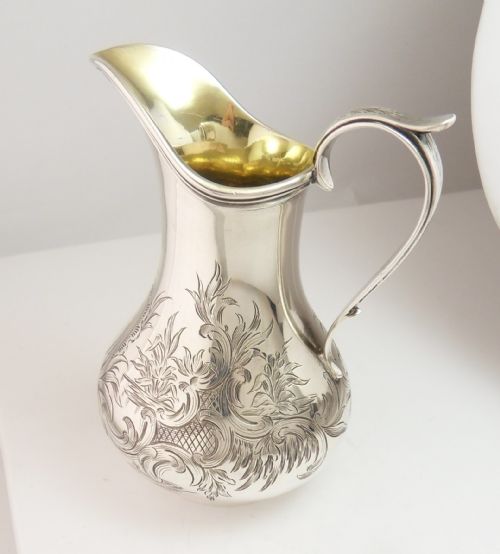 FINE VICTORIAN SILVER CREAM JUG LONDON 1852 - ADDITIONAL PHOTO 5