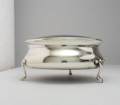 TORTOISESHELL LIDDED SILVER BOX BIRMINGHAM 1927 WH - ADDITIONAL PHOTO 2