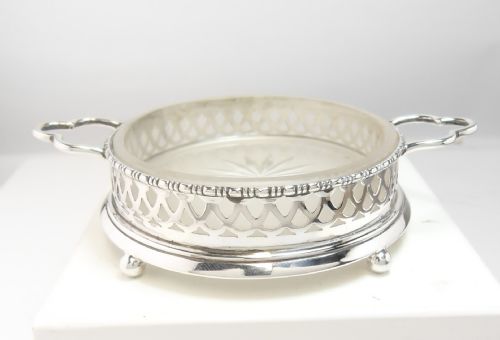 SILVER GLASS BUTTER CAVIAR DISH BIRMINGHAM 1921 - ADDITIONAL PHOTO 1