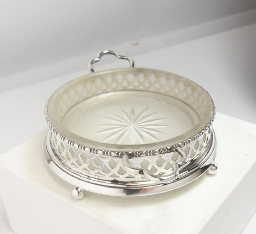 SILVER GLASS BUTTER CAVIAR DISH BIRMINGHAM 1921 - ADDITIONAL PHOTO 5