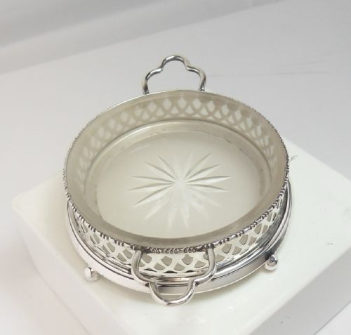 SILVER GLASS BUTTER CAVIAR DISH BIRMINGHAM 1921 - ADDITIONAL PHOTO 6