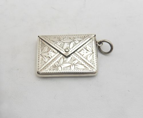 silver 'envelope' stamp holder birmingham 1904 - CATEGORY: ANTIQUE SILVER - DATED EDWARDIAN