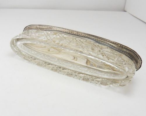 SILVER LIDDED GLASS POT BIRMINGHAM 1905 - ADDITIONAL PHOTO 6