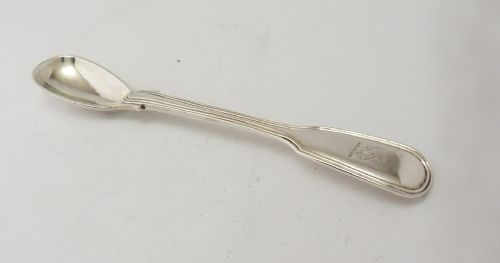 fine silver mustard spoon london 1845 - CATEGORY: ANTIQUE SILVER - DATED VICTORIAN