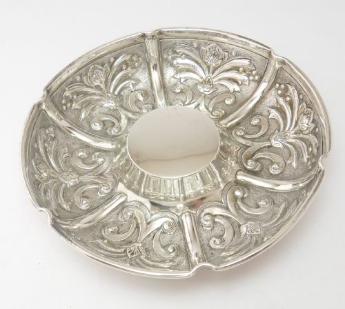 DECORATIVE EDWARDIAN SILVER DISH LONDON 1905 - ADDITIONAL PHOTO 1
