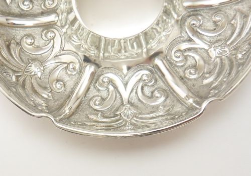 DECORATIVE EDWARDIAN SILVER DISH LONDON 1905 - ADDITIONAL PHOTO 5