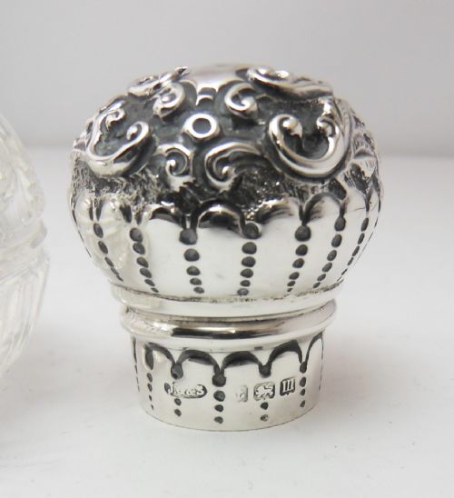 FINE SILVER CUT GLASS SCENT BOTTLE BIRMINGHAM 1911 - ADDITIONAL PHOTO 5