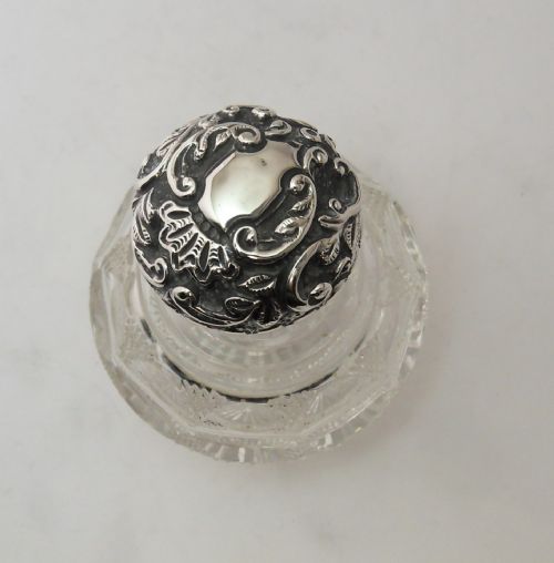 FINE SILVER CUT GLASS SCENT BOTTLE BIRMINGHAM 1911 - ADDITIONAL PHOTO 7