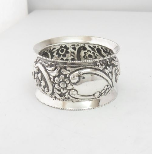 ornate silver napkin ring birmingham 1896 - CATEGORY: ANTIQUE SILVER - DATED VICTORIAN