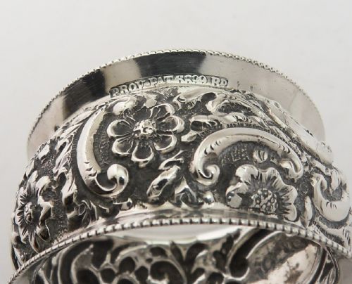 ORNATE SILVER NAPKIN RING BIRMINGHAM 1896 - ADDITIONAL PHOTO 6