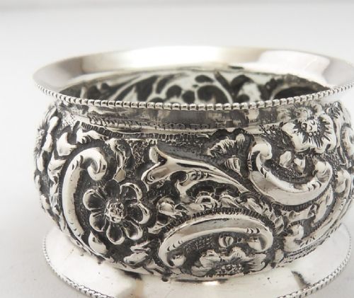 ORNATE SILVER NAPKIN RING BIRMINGHAM 1896 - ADDITIONAL PHOTO 7