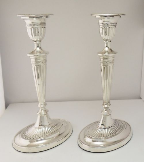 pair of edwardian silver candlesticks birmingham 1902 - CATEGORY: ANTIQUE SILVER - DATED EDWARDIAN