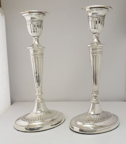 PAIR OF EDWARDIAN SILVER CANDLESTICKS BIRMINGHAM 1902 - ADDITIONAL PHOTO 3