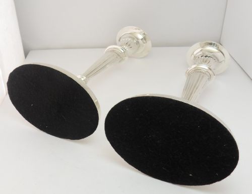 PAIR OF EDWARDIAN SILVER CANDLESTICKS BIRMINGHAM 1902 - ADDITIONAL PHOTO 4