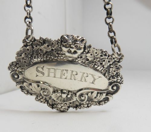william iv silver sherry decanter label london 1832 - CATEGORY: ANTIQUE SILVER - DATED 1850