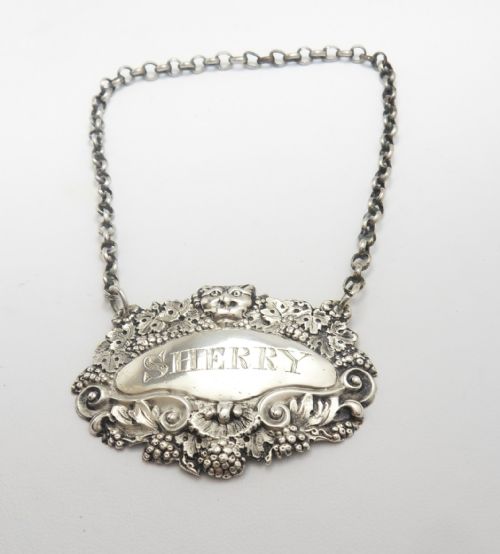 WILLIAM IV SILVER SHERRY DECANTER LABEL LONDON 1832 - ADDITIONAL PHOTO 1