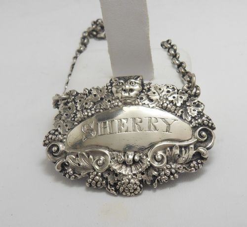 WILLIAM IV SILVER SHERRY DECANTER LABEL LONDON 1832 - ADDITIONAL PHOTO 3