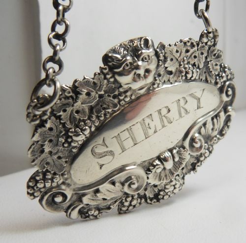 WILLIAM IV SILVER SHERRY DECANTER LABEL LONDON 1832 - ADDITIONAL PHOTO 4