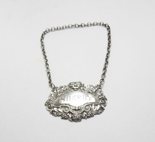 WILLIAM IV SILVER SHERRY DECANTER LABEL LONDON 1832 - ADDITIONAL PHOTO 6