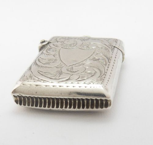 EDWARDIAN SILVER VESTA CASE CHESTER 1901 - ADDITIONAL PHOTO 2