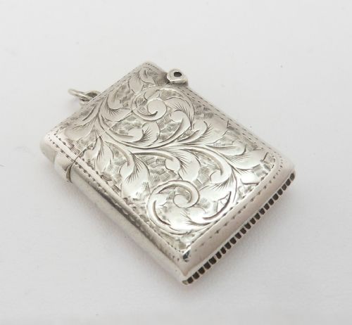 EDWARDIAN SILVER VESTA CASE CHESTER 1901 - ADDITIONAL PHOTO 3