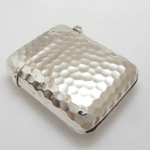 VICTORIAN SILVER HAMMERED VESTA CASE LONDON 1892 - ADDITIONAL PHOTO 6
