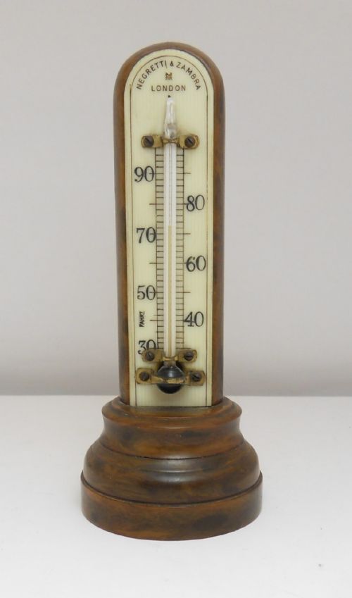 desk thermometer by negretti zambra early 20th century - CATEGORY: ANTIQUE MISCELLANEOUS - DATED 1910