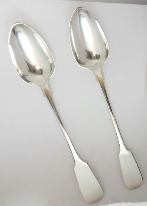 pair of solid silver stuffing spoons london 1843 - CATEGORY: ANTIQUE SILVER - DATED VICTORIAN