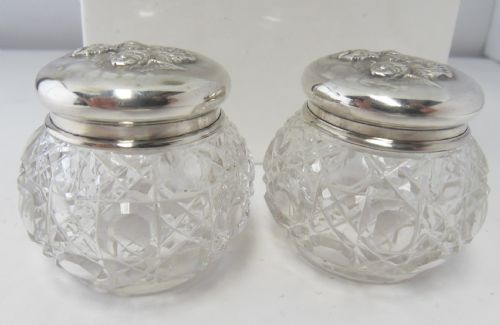 PAIR OF SILVER LIDDED 'REYNOLD'S ANGELS' POTS BIRMINGHAM 1908 - ADDITIONAL PHOTO 1