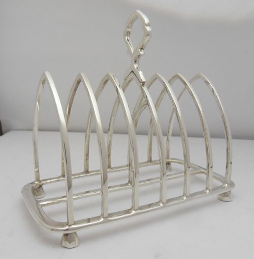 silver gothic arch toast rack sheffield 1929 - CATEGORY: ANTIQUE SILVER - DATED 1930