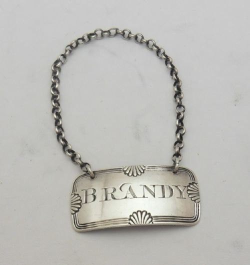 georgian silver brandy wine decanter label london 1822 - CATEGORY: ANTIQUE SILVER - DATED GEORGIAN