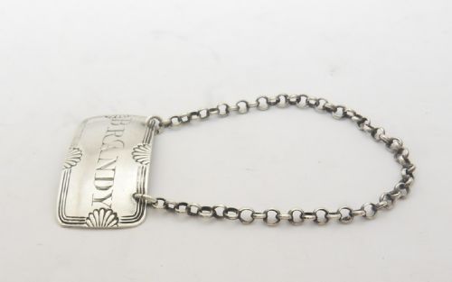 GEORGIAN SILVER BRANDY WINE DECANTER LABEL LONDON 1822 - ADDITIONAL PHOTO 2