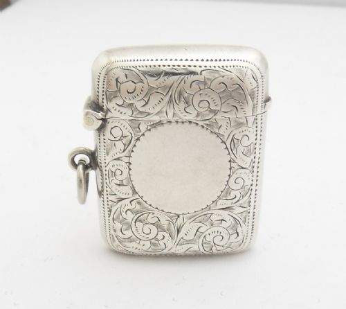 VICTORIAN SILVER VESTA CASE BIRMINGHAM 1896 - ADDITIONAL PHOTO 2