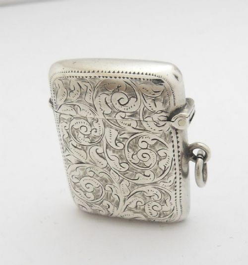VICTORIAN SILVER VESTA CASE BIRMINGHAM 1896 - ADDITIONAL PHOTO 4